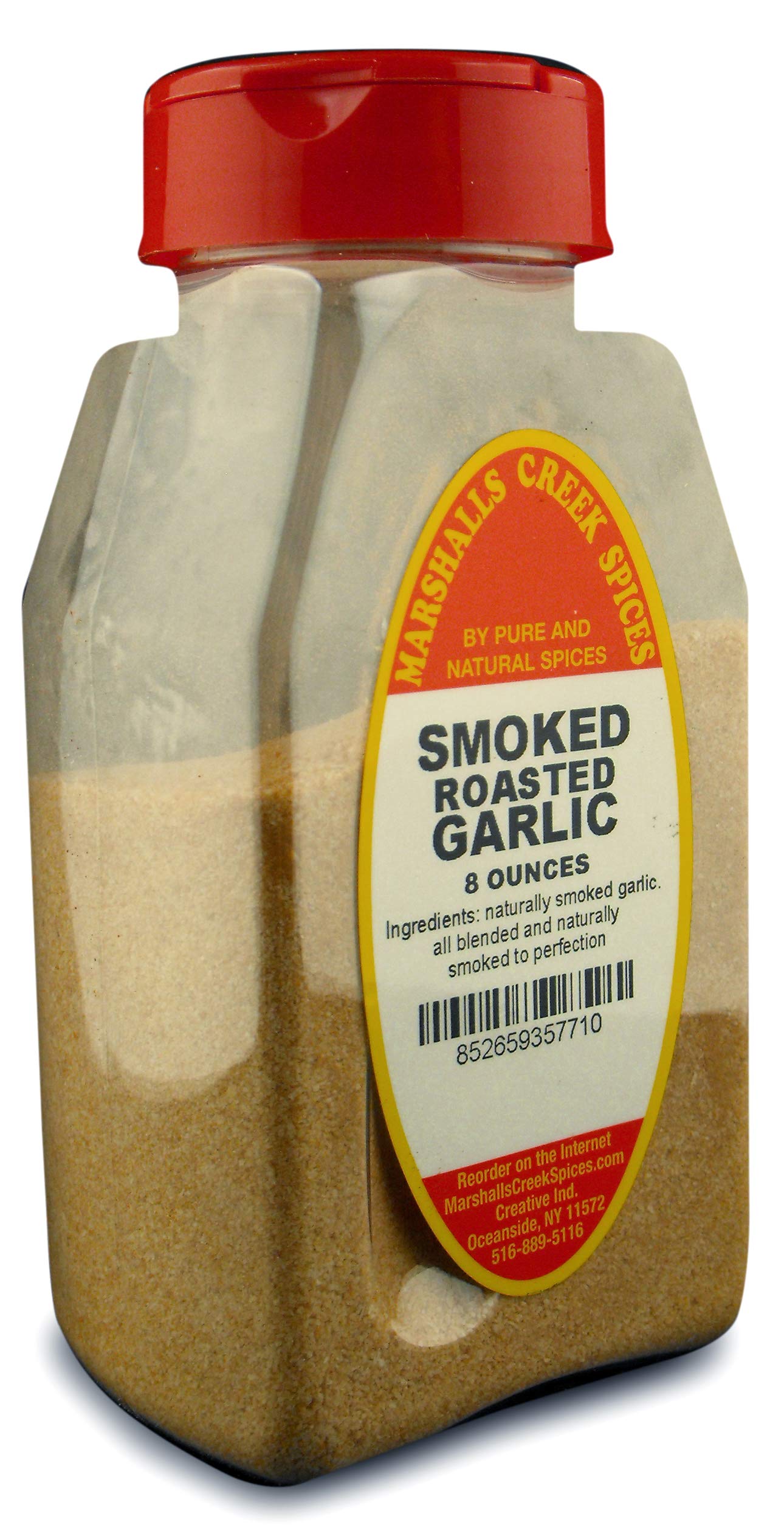 SMOKED ROASTED GARLIC GRANULATE FRESHLY PACKED IN LARGE JARS, spices, herbs, seasonings