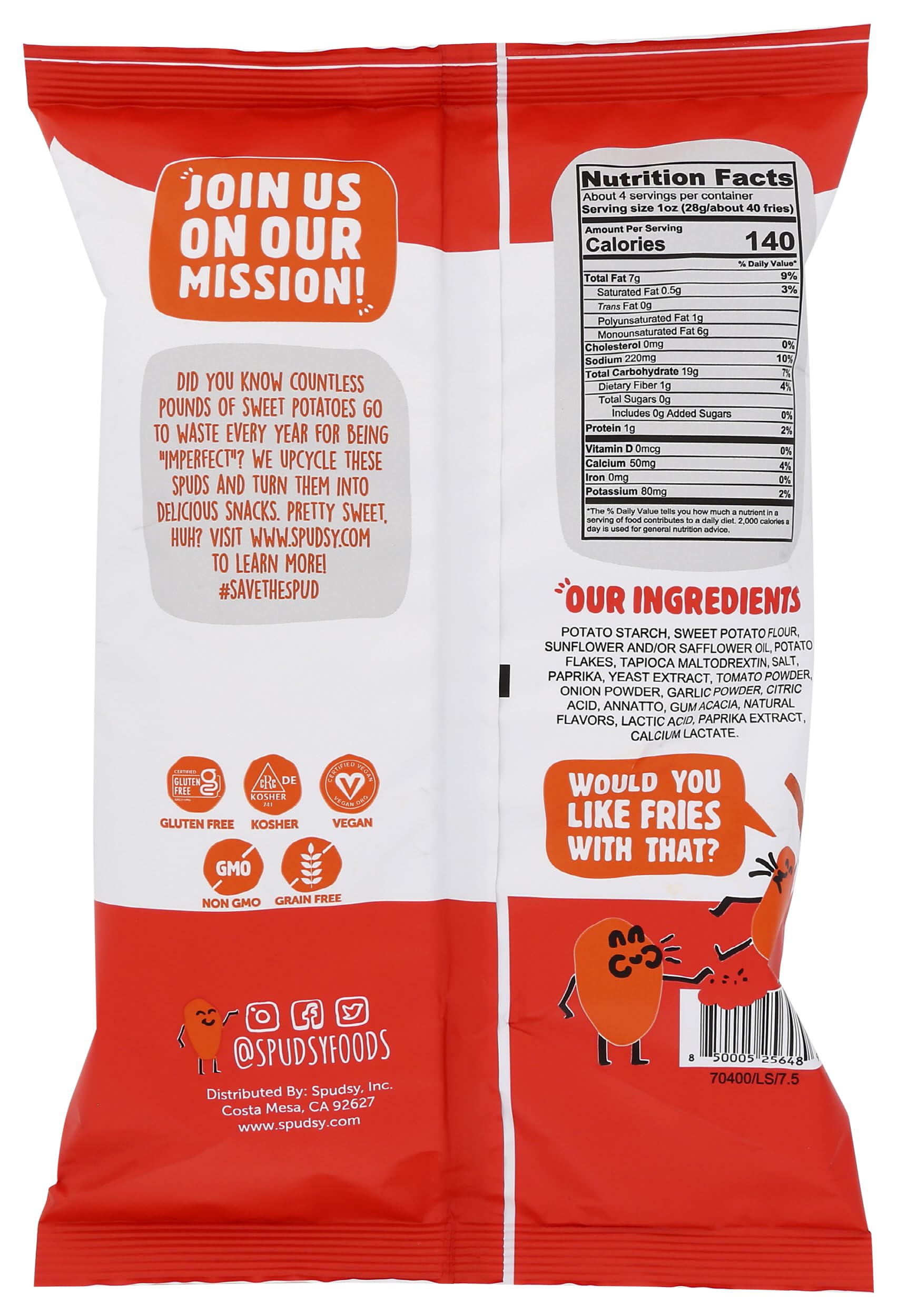 Spudsy Hot Sweet Potato Fries, 4 OZ