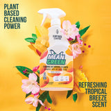 Mean Green Foaming Bathroom Cleaner Spray, Tropical Breeze, 32 oz - Removes 100% of Soap Scum, Shower, Tile, Sink & Bathroom Surfaces