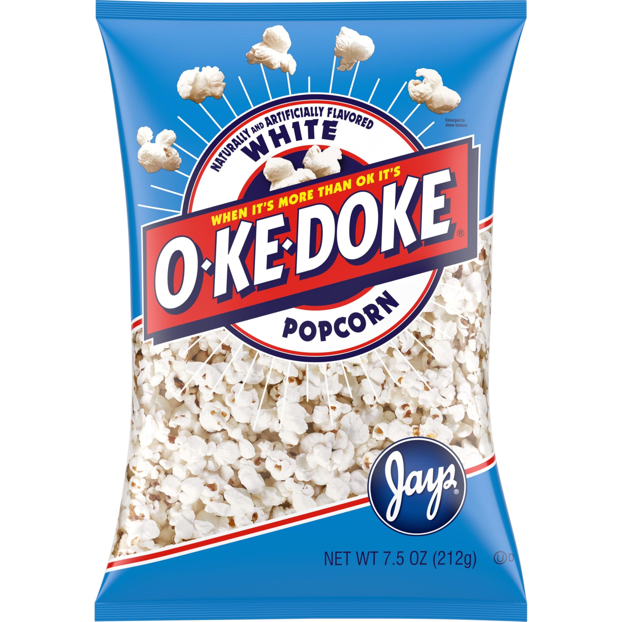 O-Ke-Doke Popcorn, White Popcorn, 7.5 Oz Bag