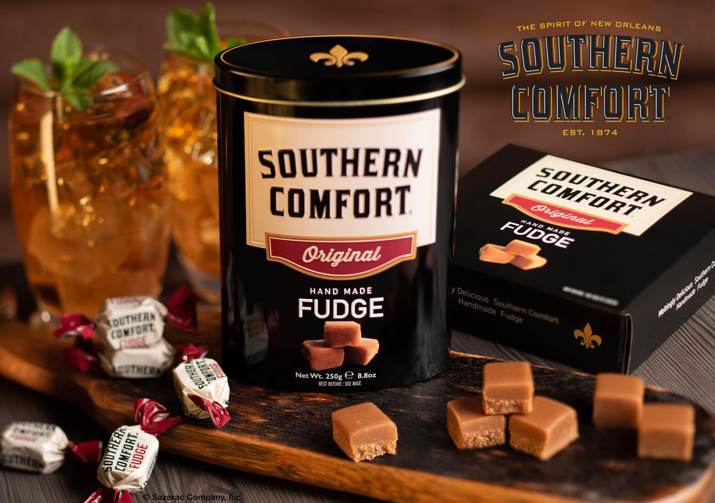 Gardiners of Scotland Handmade Fudge 150g Square Carton, Southern Comfort Fudge