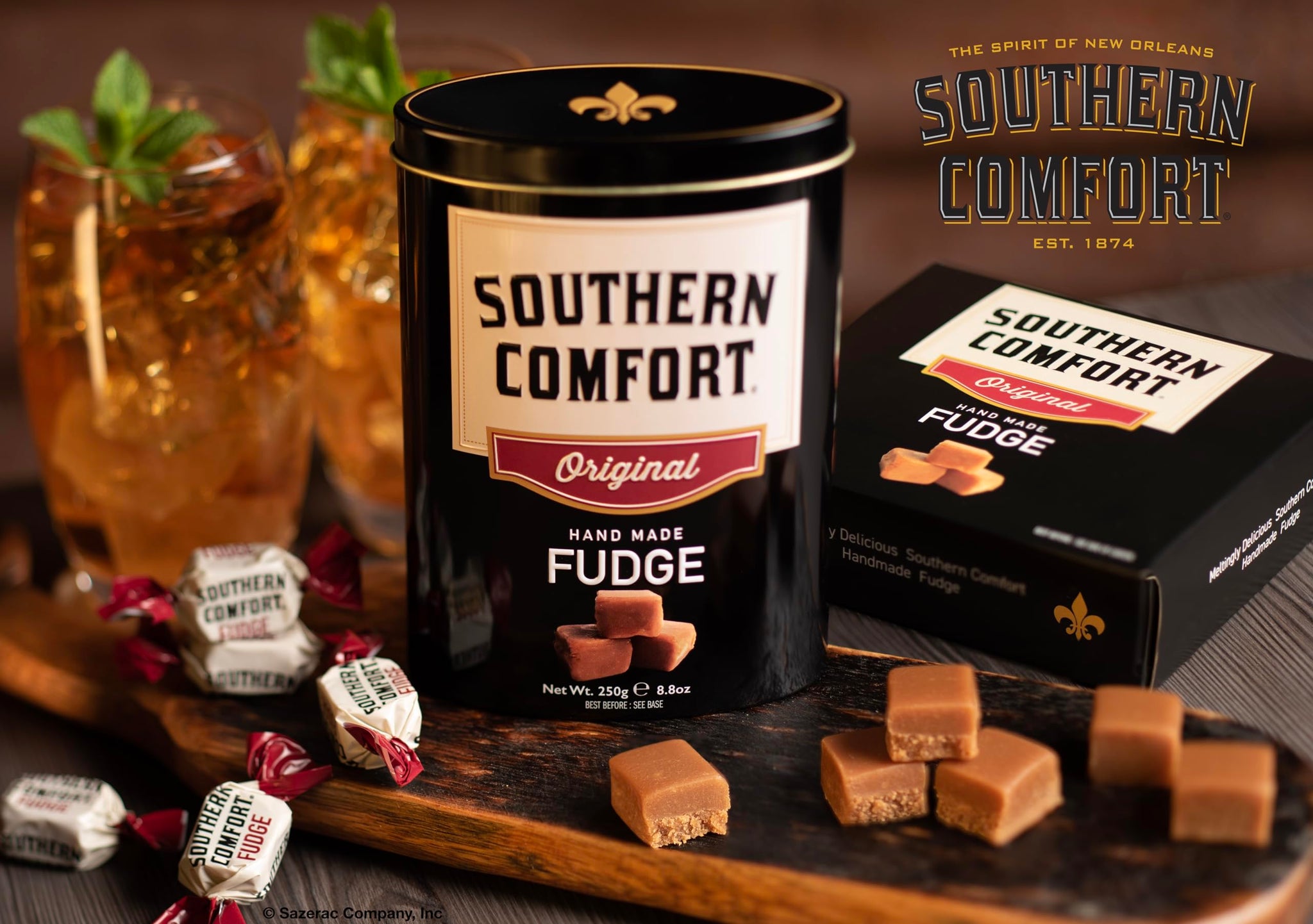 Gardiners of Scotland Handmade Fudge 150g Square Carton, Southern Comfort Fudge