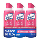 Lysol Air Sanitizer Spray with Bacterial Odor Eliminator for Home & Office, Sanitizing Air Spray, Air Freshener Alternative, Sunkissed Petals Scent