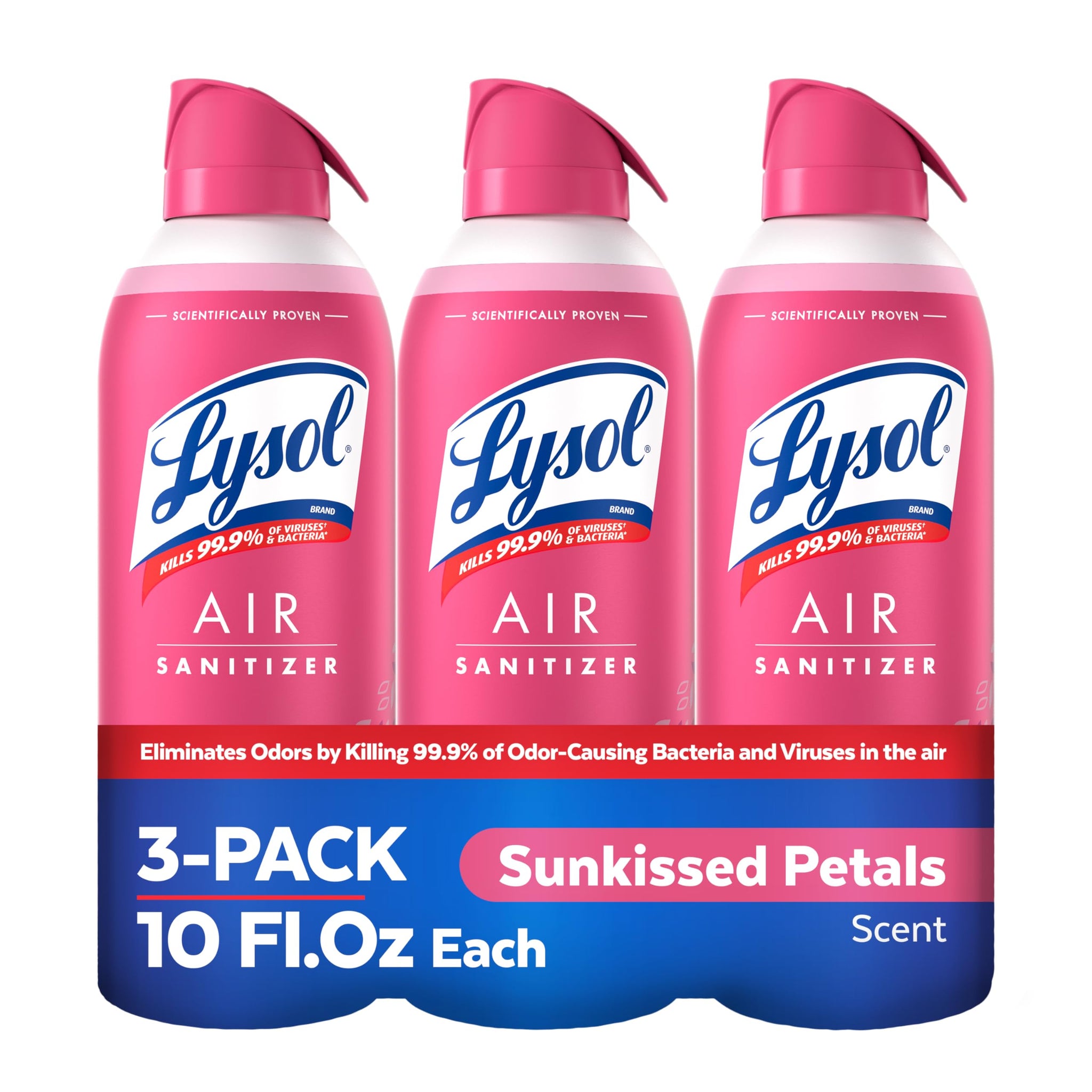 Lysol Air Sanitizer Spray with Bacterial Odor Eliminator for Home & Office, Sanitizing Air Spray, Air Freshener Alternative, Sunkissed Petals Scent