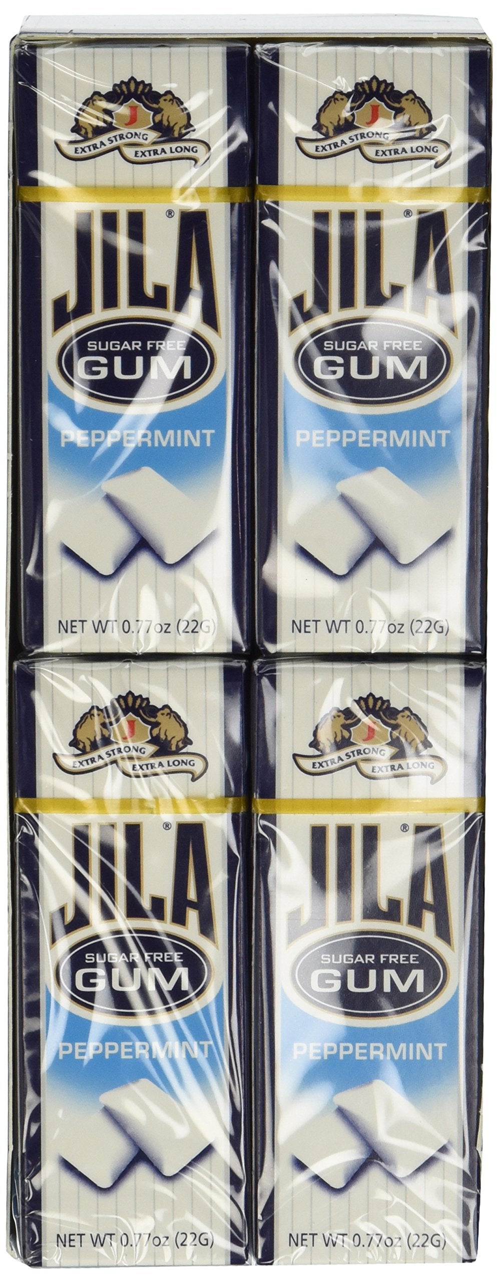 Jila, Sugar Free Peppermint Gum, 12 - .8 Ounce Packs