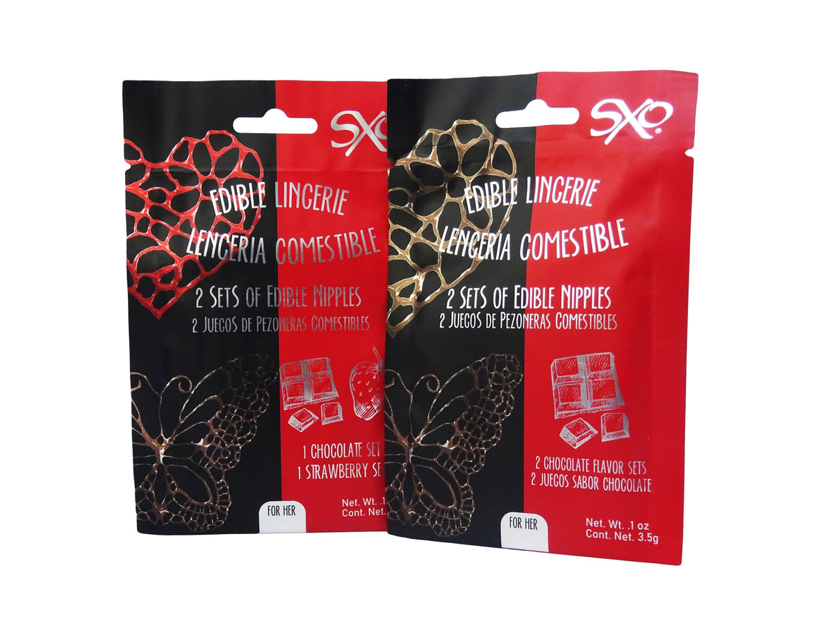 SXO Edible Candy Nipple Covers - 2 Pairs (4 Pieces) Gourmet Body Candy - Fun & Playful Romantic Gift for Couples - Melt-in-Your-Mouth Experience