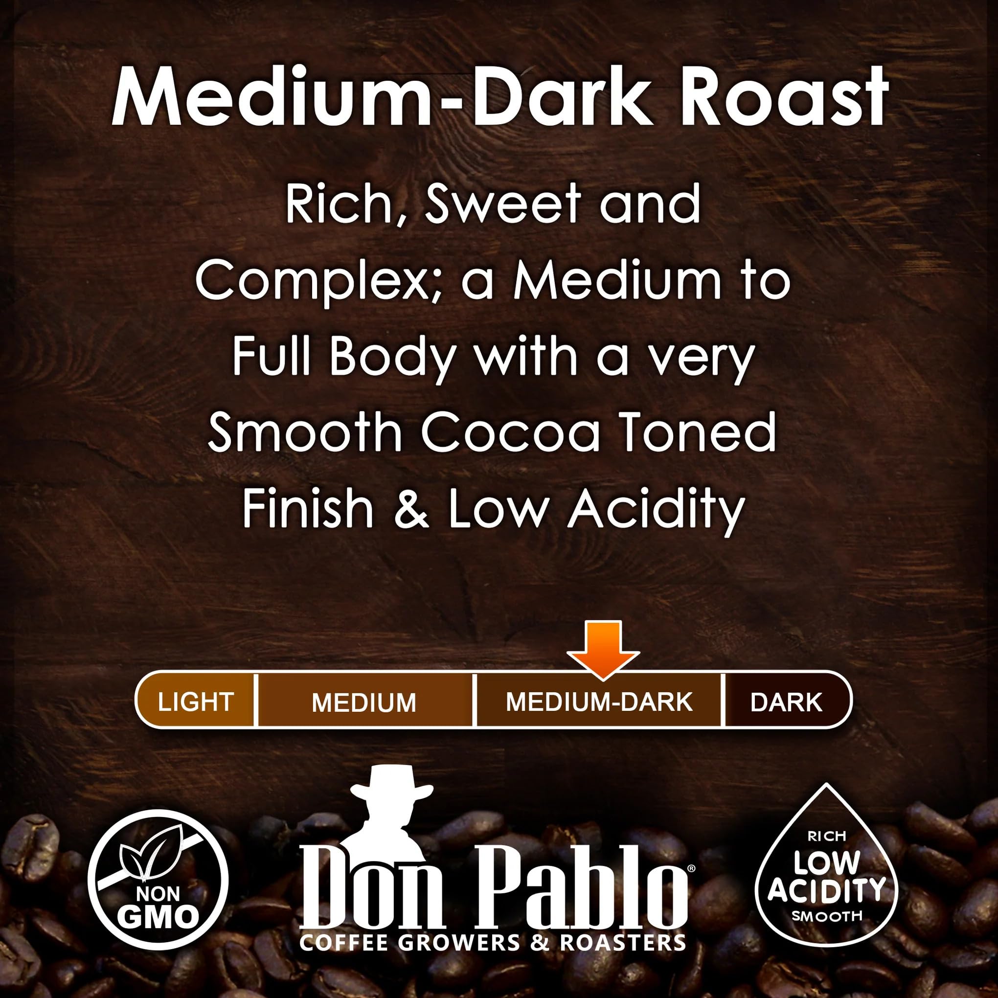 2LB Don Pablo Gourmet Coffee - Brazil Cerrado - Medium Dark Roast - Whole Bean Coffee - 100% Arabica Beans - Low Acidity and Non-GMO - 2lb bag