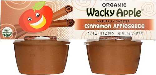 Wacky Apple, Applesauce Cinnamon Apple Organic, 4 Ounce, 4 Pack
