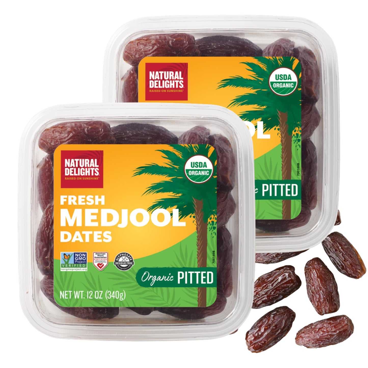 Natural Delights Medjool Dates Pitted - Non-GMO Verified Fruit, Good Source of Fiber & Potassium, Naturally Sweet, Snack for On-The-Go, Large & Plump
