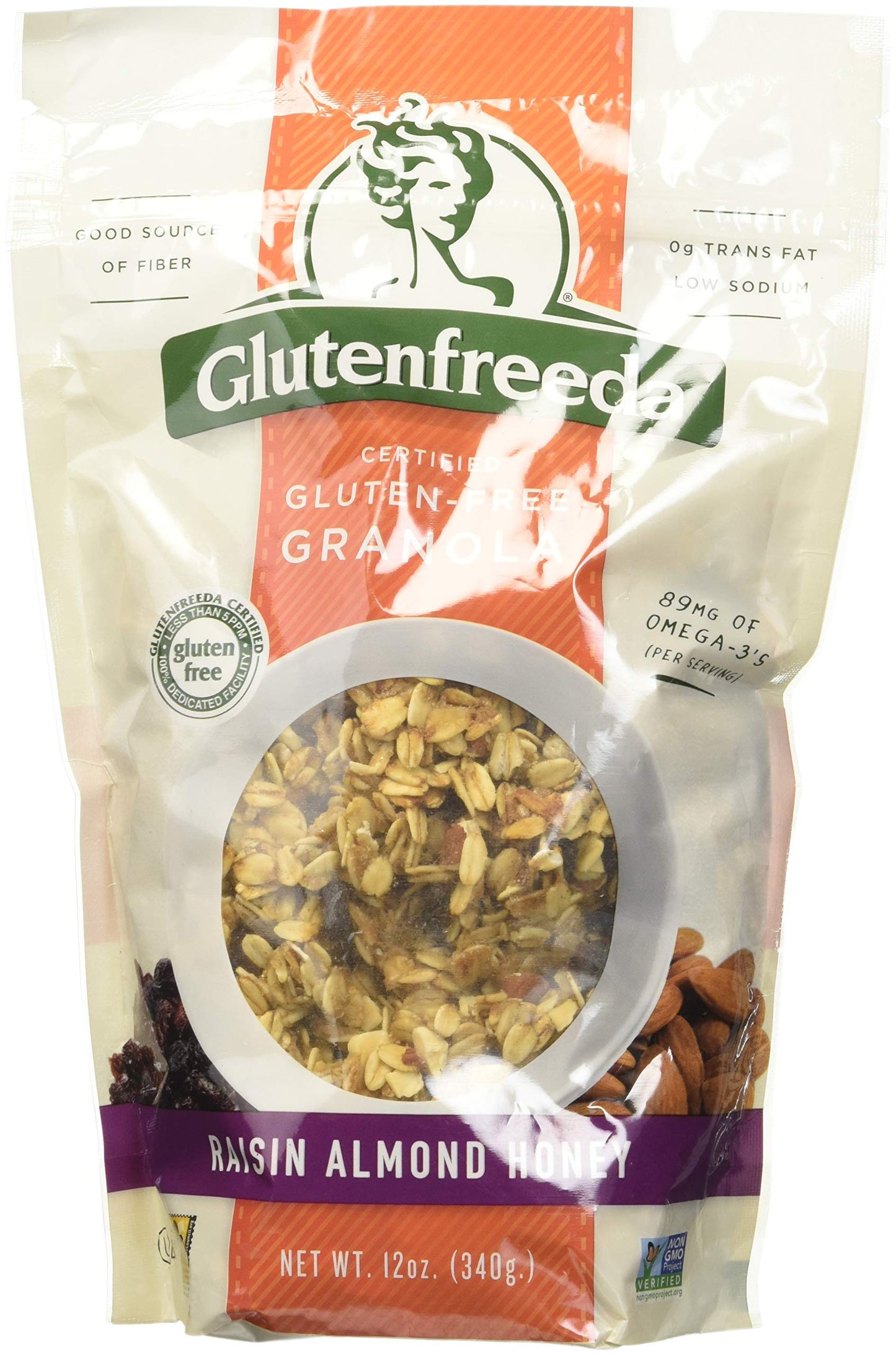 Glutenfreedas Granola Raisin almond honey, 12 oz