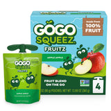 GoGo squeeZ Applesauce and Fruit Puree, Apple Apple, 3.2 oz (Pack of 4), Unsweetened Fruit Snacks for Kids, Gluten Free, Nut Free and Dairy Free