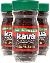 Kava Decaf Acid Reduced Instant Coffee, 4 Ounce Jar (Pack of 3)