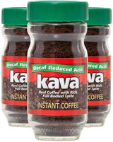 Kava Decaf Acid Reduced Instant Coffee, 4 Ounce Jar (Pack of 3)
