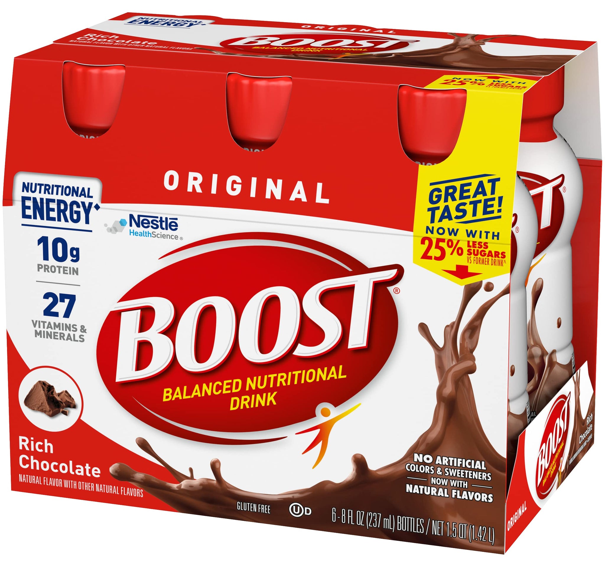 Boost Original Nutritional Energy Balanced Nutritional Drink (6 Count (Pack of 2), Chocolate)