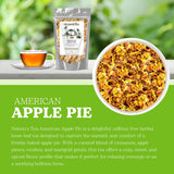 Nelson's Tea American Apple Pie - Caffeine Free, Herbal Loose Leaf Tea, Curated Blend with Cinnamon, Apple Pieces, Rooibos, and Marigold Petals
