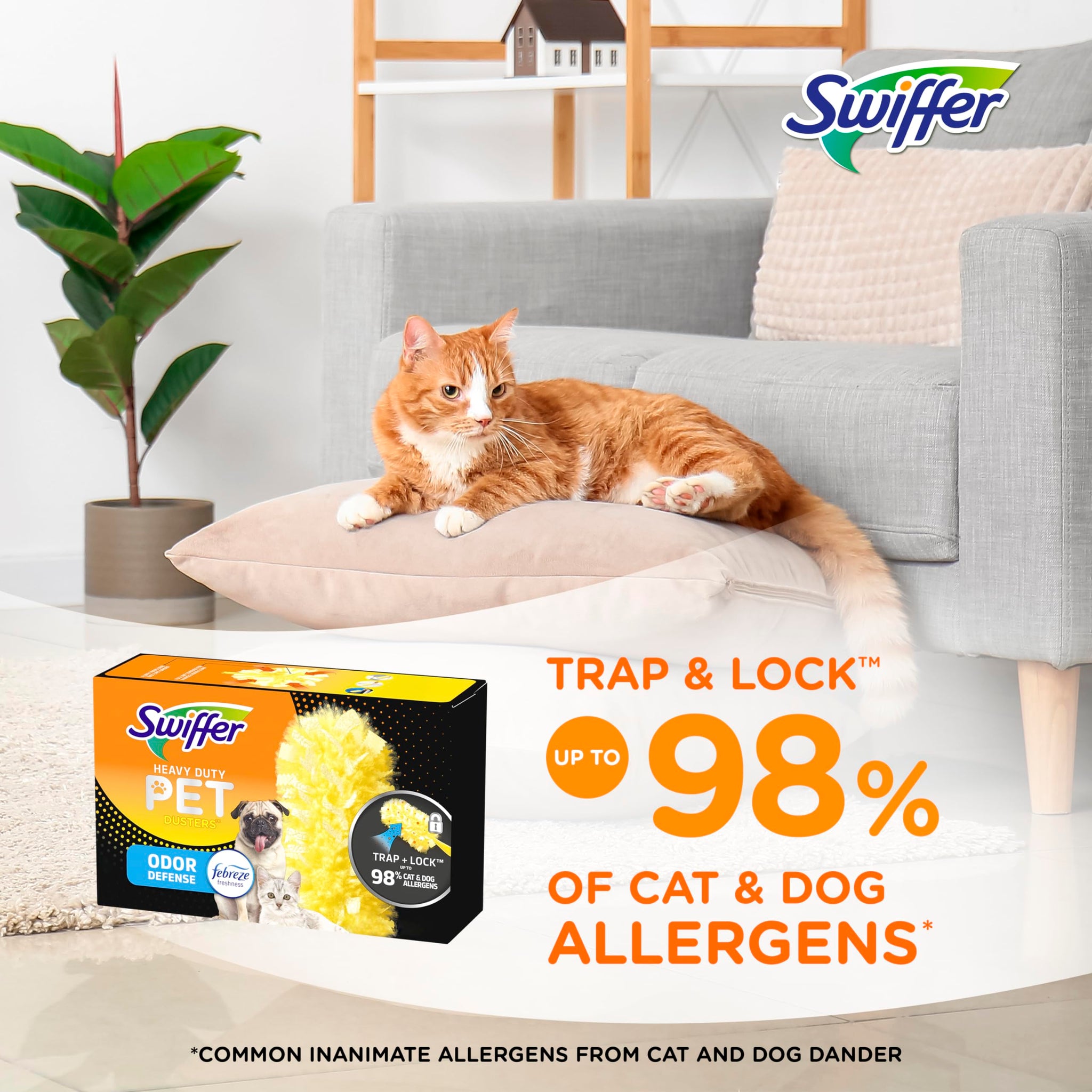Swiffer Duster Multi-Surface Pet Heavy Duty Refills with Febreze Odor Defense, 3Count