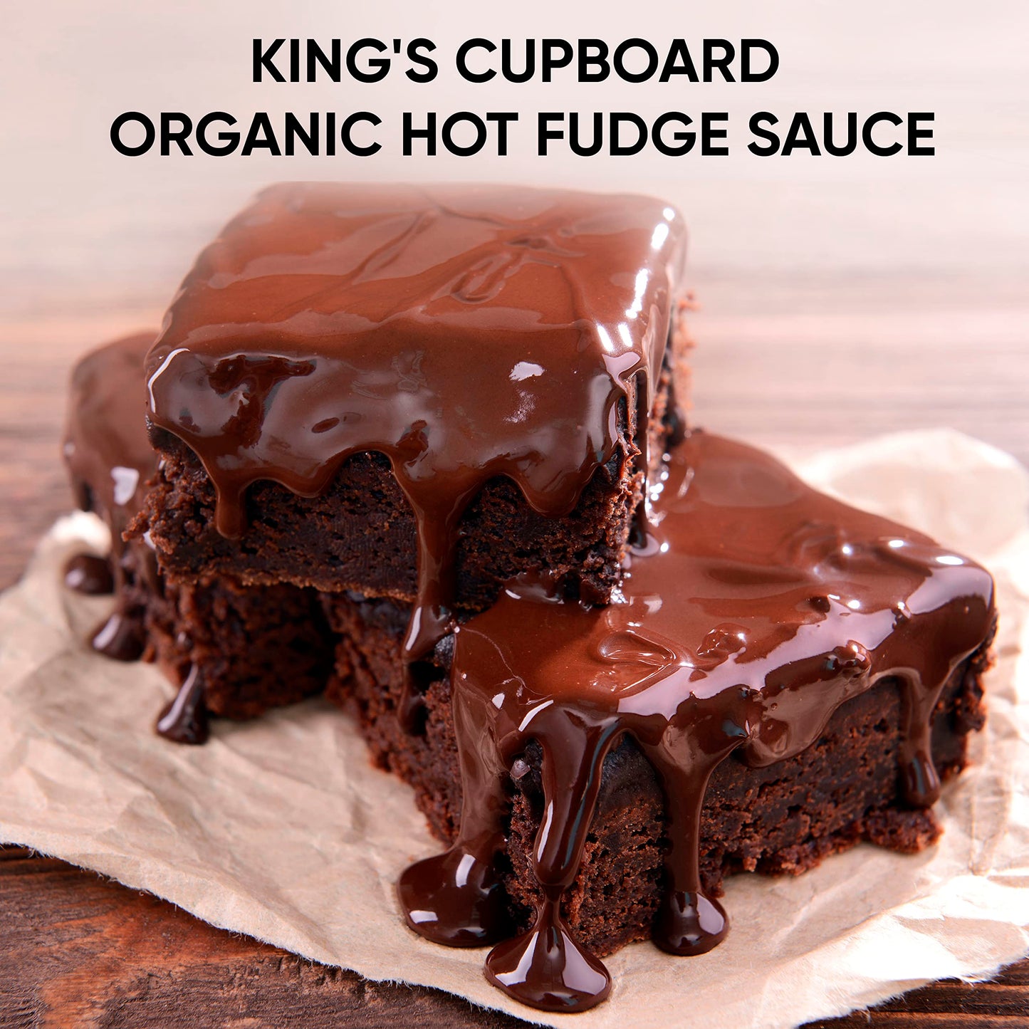 King's Cupboard Organic Hot Fudge Sauce - The Perfect Hot Chocolate Sauce for Topping Ice Cream & Desserts, Coffee Drizzle, Baking, Fondue