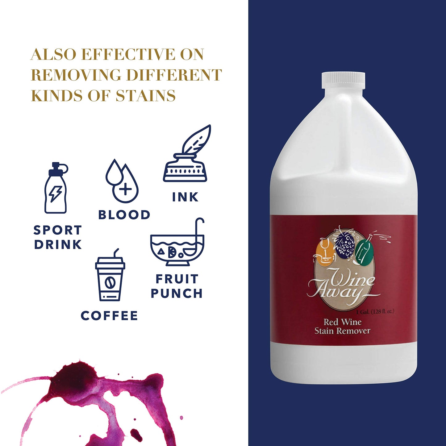 Red Wine Stain Remover Works On Fresh or Dry Stains, 1 Gal