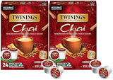 Twinings Chai Black Tea K-Cup Pods for Keurig, 24 Count (Pack of 2), Naturally Sweet and Savoury Spice Flavors, Caffeinated, Enjoy Hot or Iced