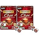 Twinings Chai Black Tea K-Cup Pods for Keurig, 24 Count (Pack of 2), Naturally Sweet and Savoury Spice Flavors, Caffeinated, Enjoy Hot or Iced