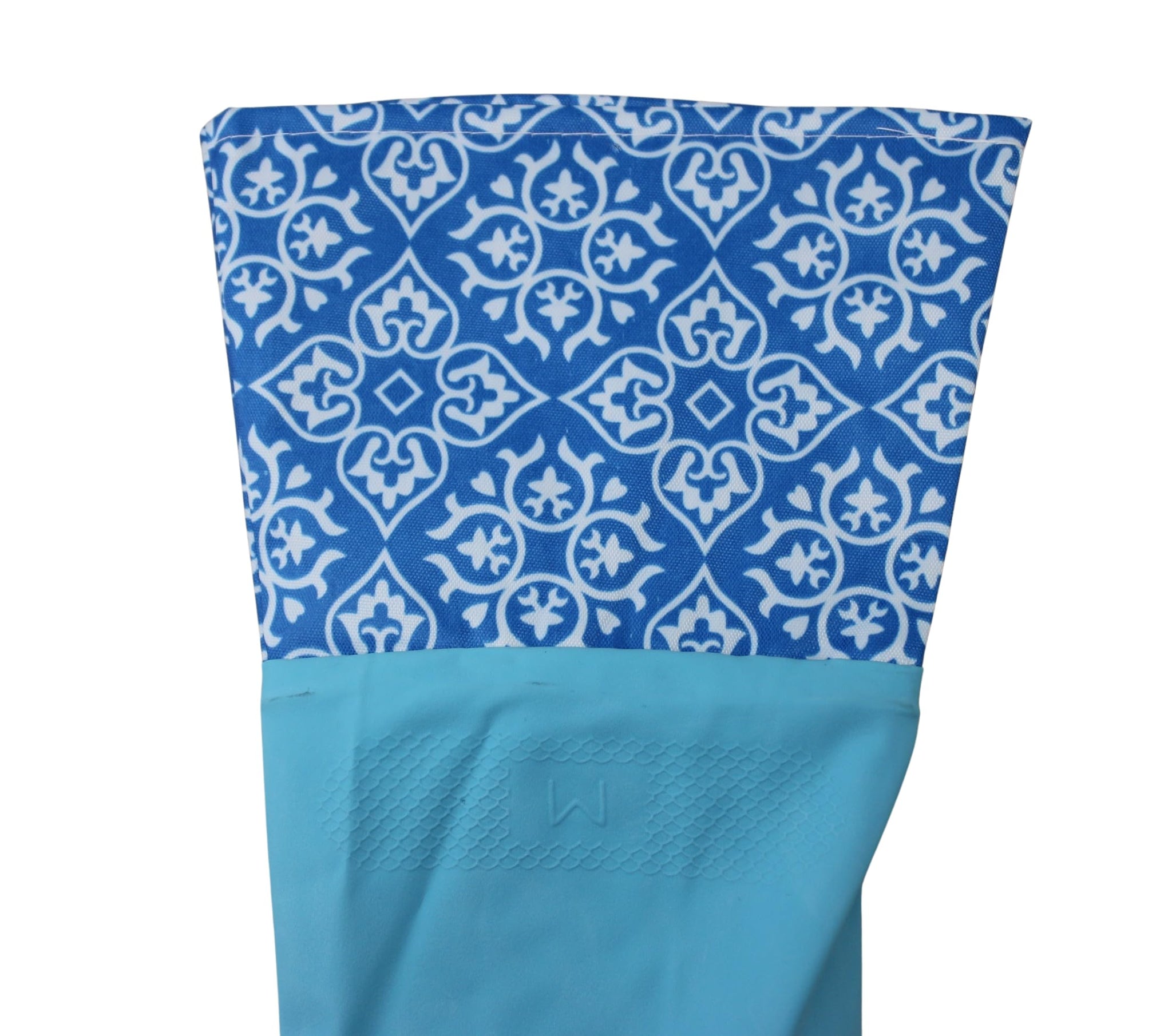 Dependable Industries inc. Essentials 3 Pair Decorative Boutique Latex Cleaning Dishwashing Gloves with Fancy Cuff Size Medium Random Designs