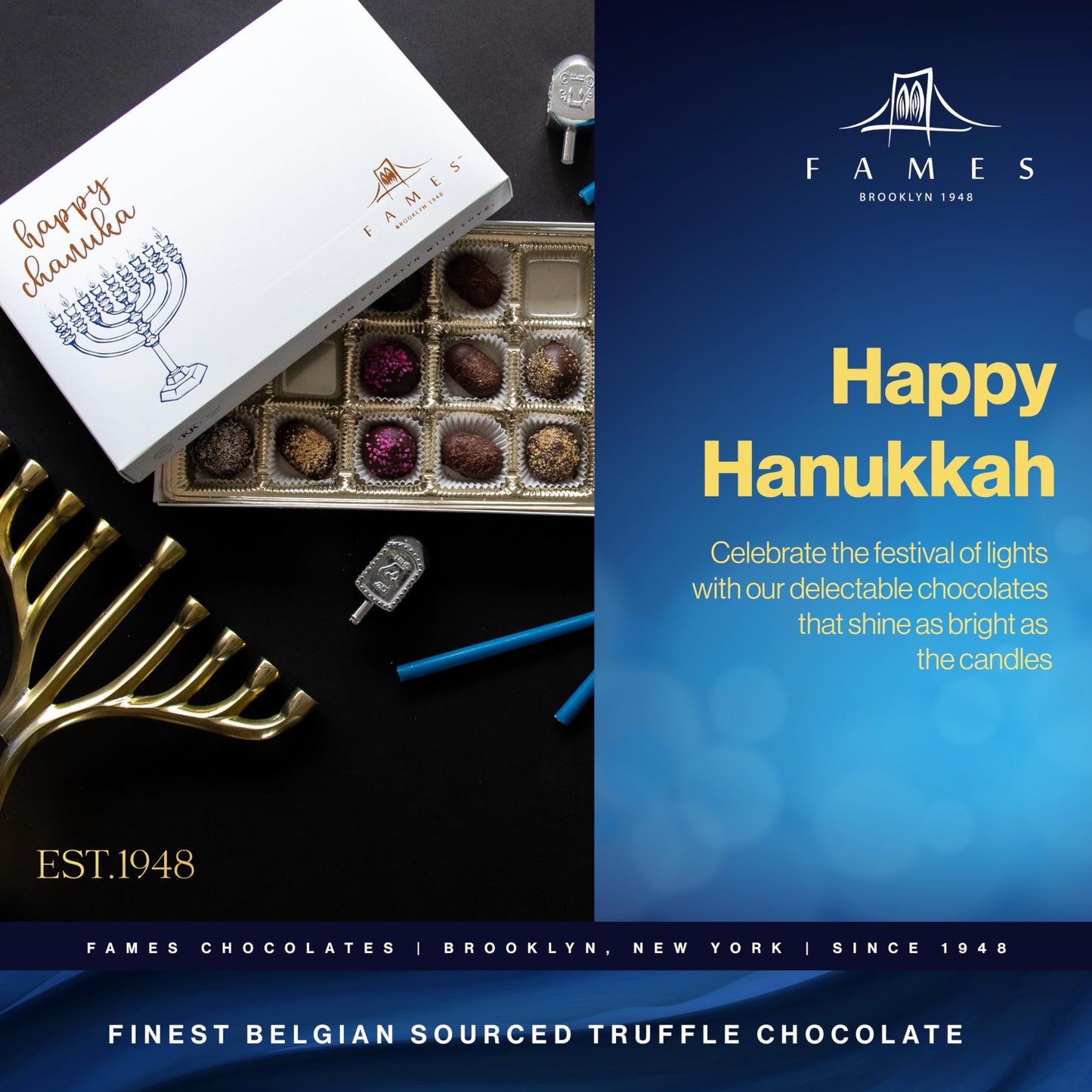 Kosher Hanukkah Chocolate Gift Box - Limited Edition Chanukah Candy for Gifting - Premium Dairy Free Chocolates - Ideal for Corporate Holiday Treats