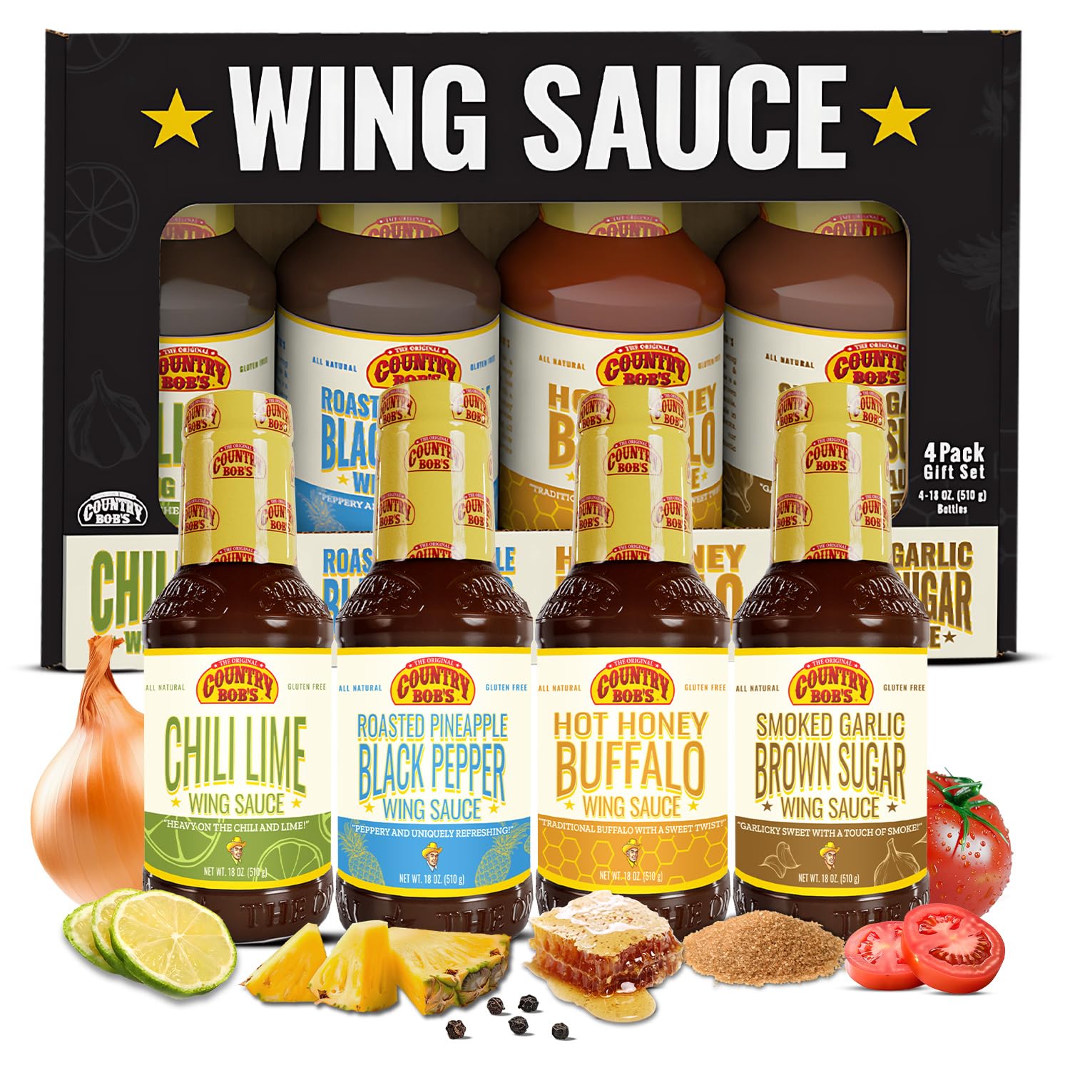 Country Bob's - Wing Sauce Variety Pack - 18 oz (Pack of 4)