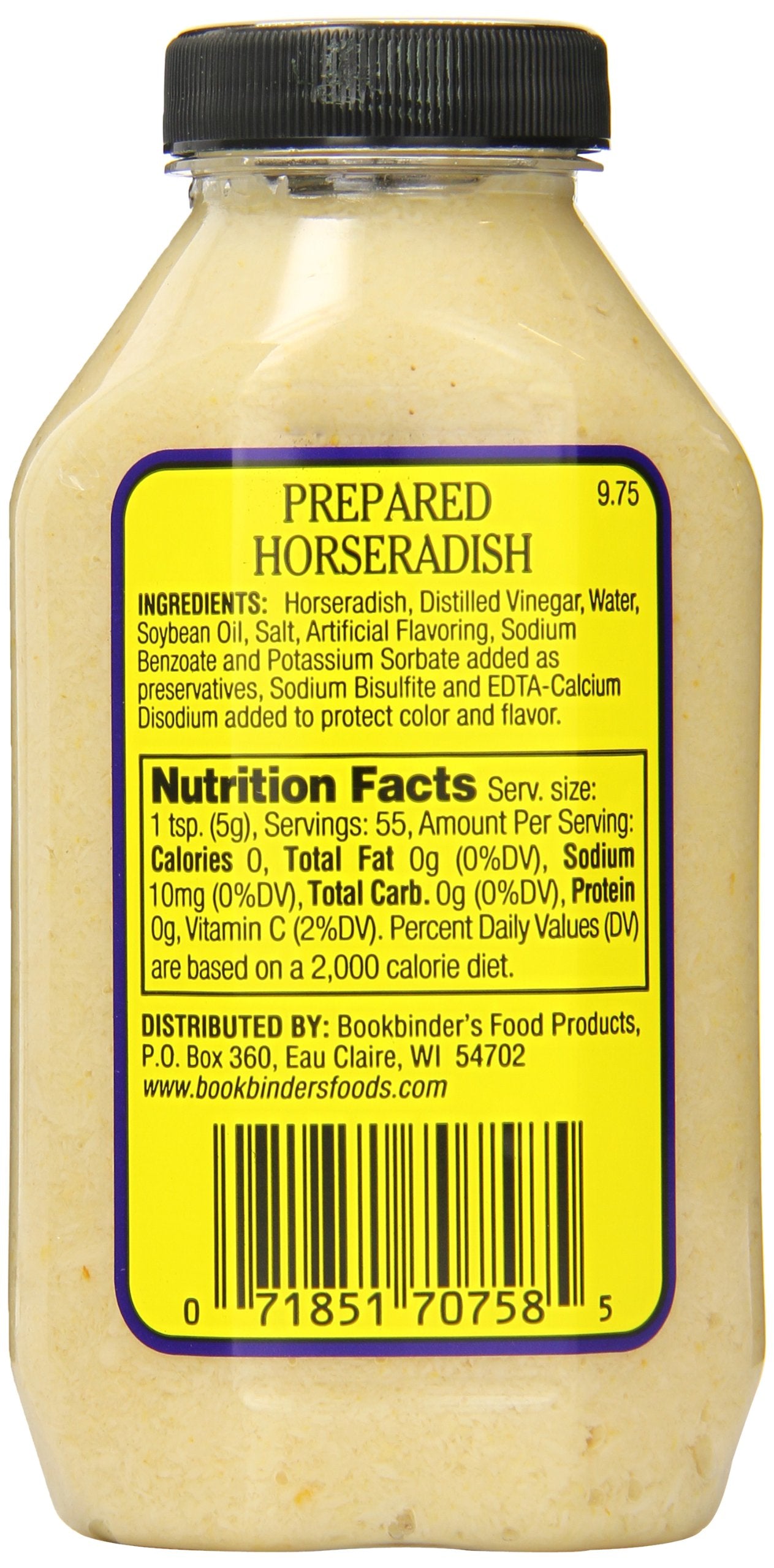 Bookbinder's Prepared Horseradish, 9.75 Ounce (Pack of 9)