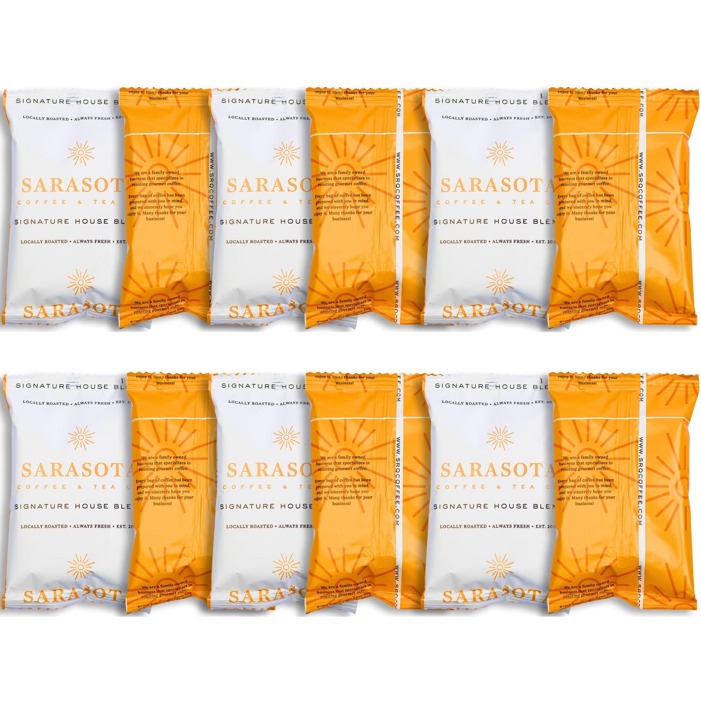 Breakfast Blend Ground Packets - Medium Roast, 2oz Pre-Measured Packs for 8-12 Cup Drip Makers | Low Acid Single-Pot Pouches, Individually Wrapped |