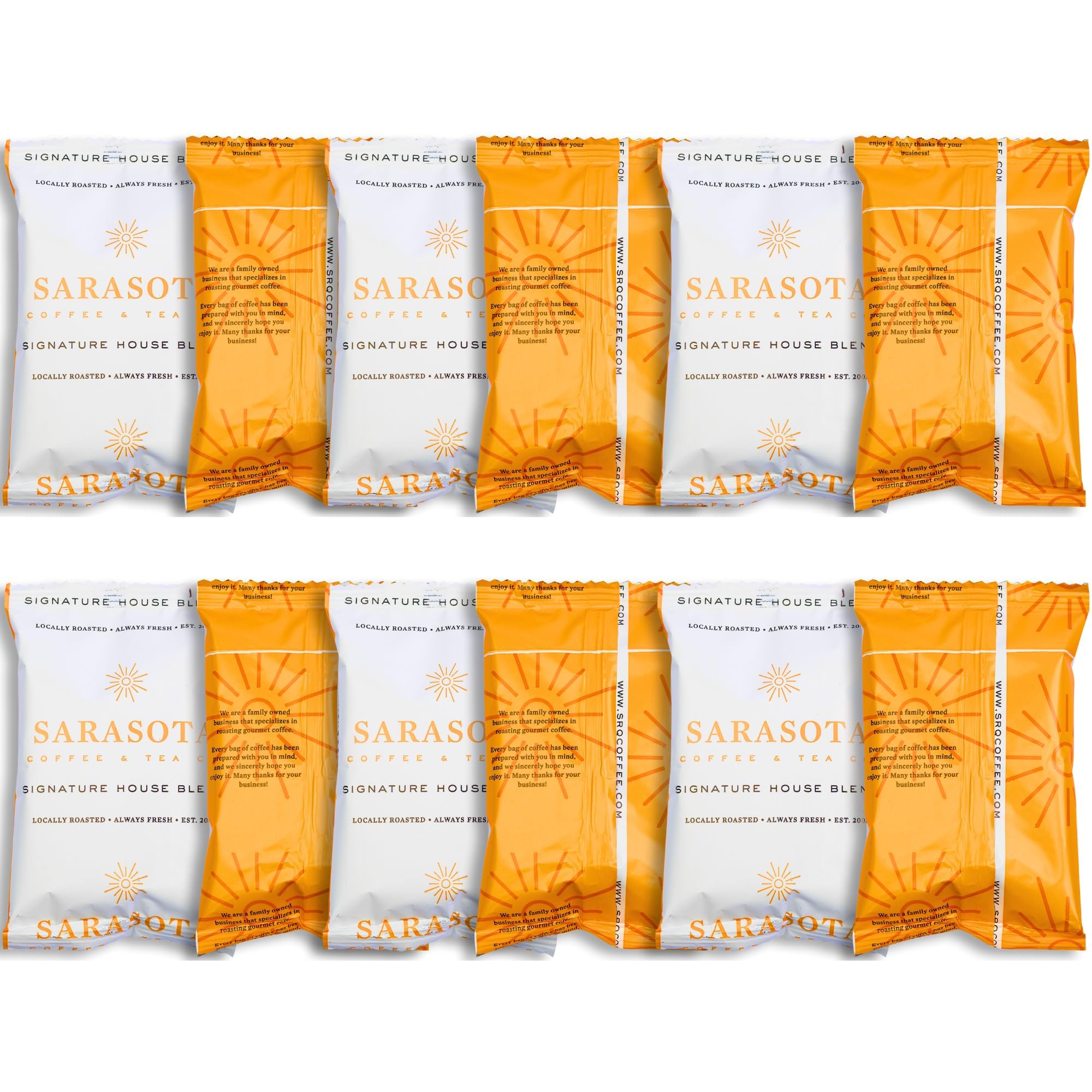 Breakfast Blend Ground Packets - Medium Roast, 2oz Pre-Measured Packs for 8-12 Cup Drip Makers | Low Acid Single-Pot Pouches, Individually Wrapped |