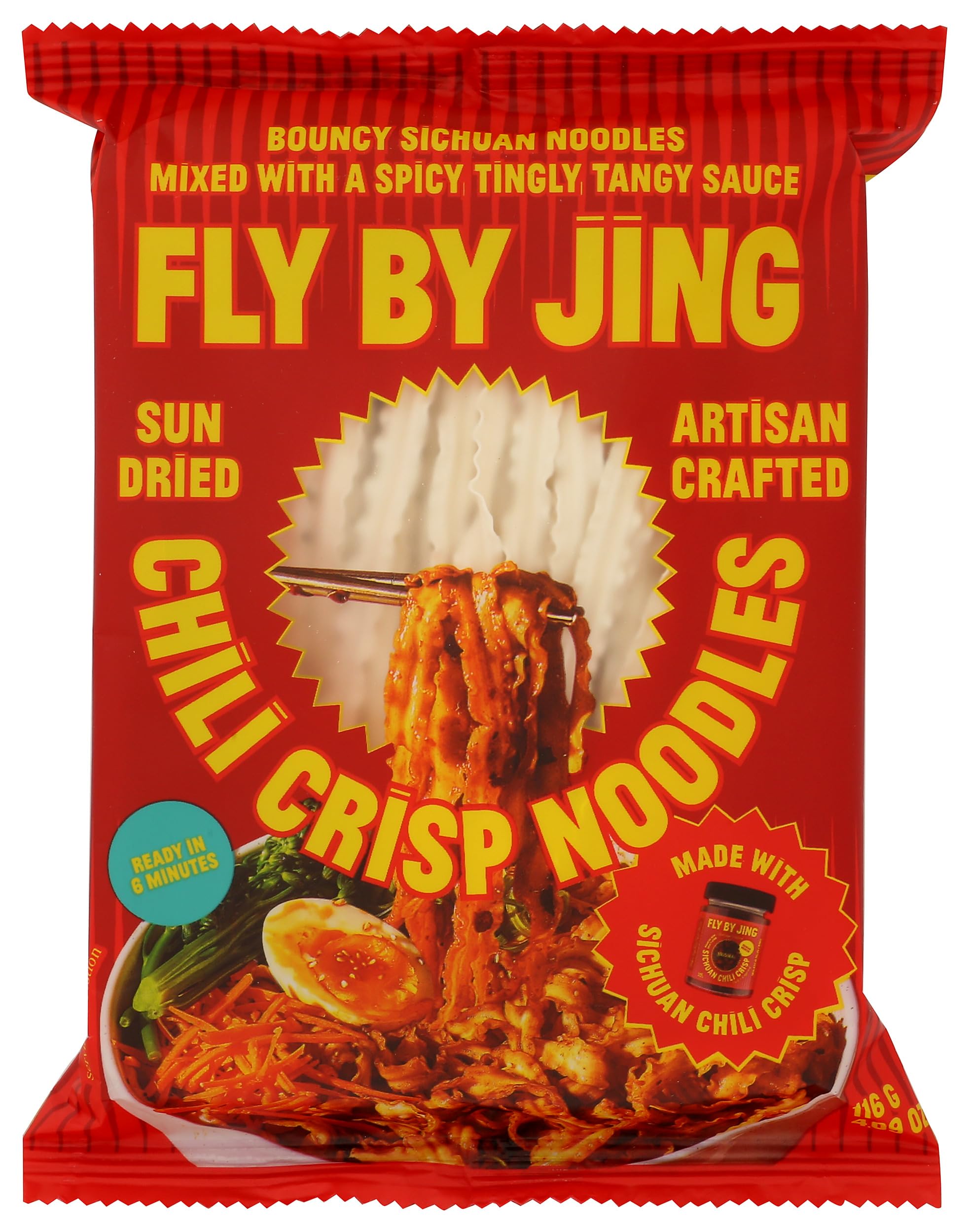 Fly By Jing, Chlili Crisp Noodles Multipack, 16.36 Ounce