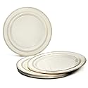 " OCCASIONS " 60 Plates Pack, Heavyweight Disposable Wedding Party Plastic Plates (6.25'' Dessert/Bread Plate, Lace Ivory & Gold)
