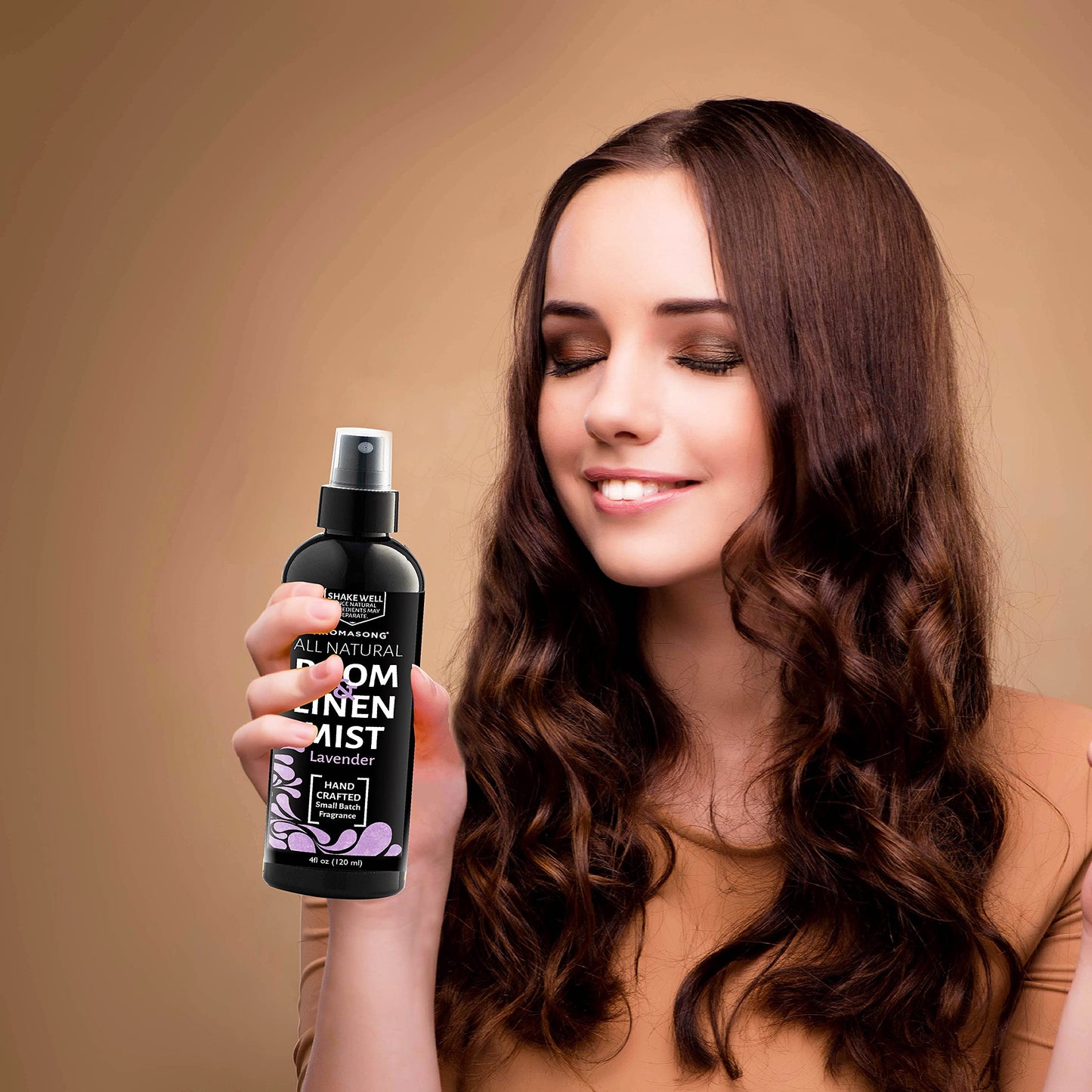 Aromasong All-Natural Lavender Room & Linen Spray 8 Oz for Sheets, Pillow, Fabric, Bed, Sleeping with a Refreshing Scent.
