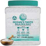 1.15 Pound Jar Ocean's Taste Baja Sea Salt, Coarse Natural Grain, 4X More Minerals than Celtic Salt, 30% Less Sodium, Mineral Salt Ideal for