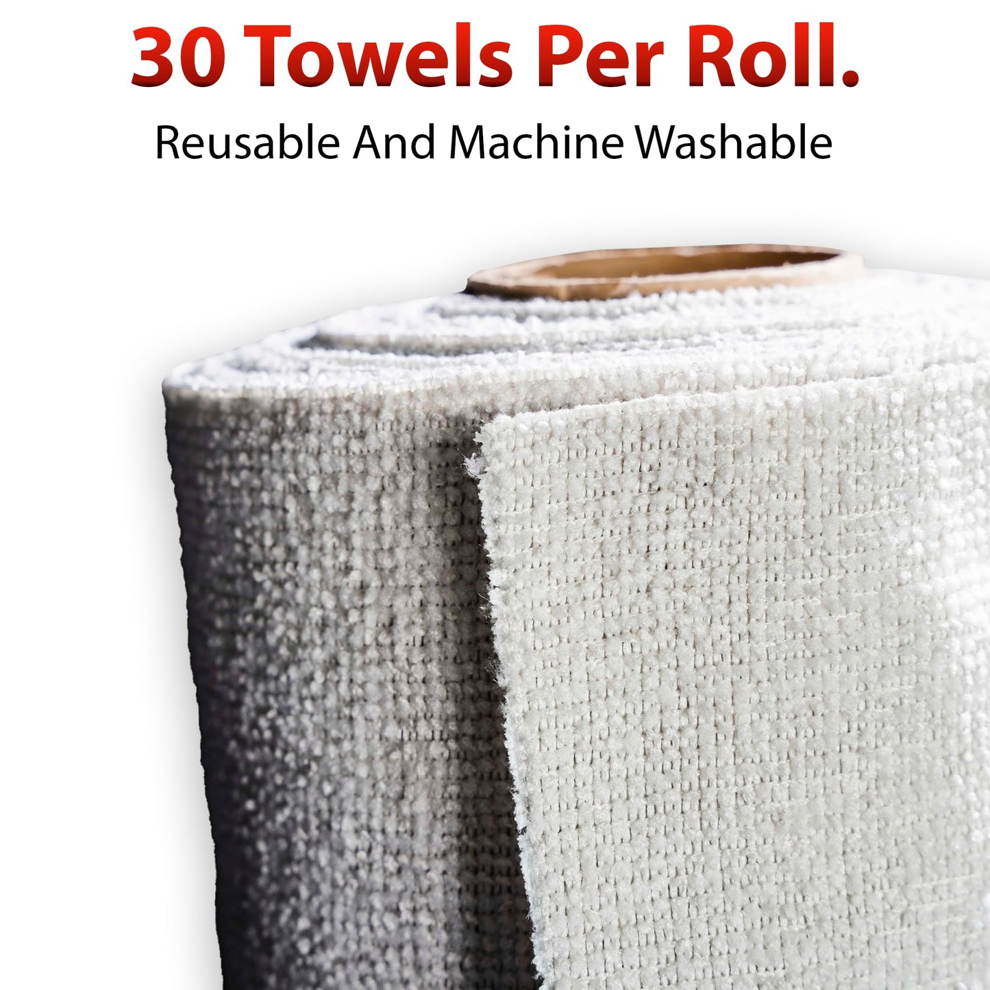 Adam's Polishes Microfiber Towel Roll - 30 Pack Tear-Away Reusable Towels - 12 x 12 (1-Pack)