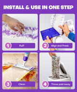 5X Cleaning Power Multi-Surface Mop Pad Refills, Compatible with Swiffer Power Mop Pads, for Cleaning Hardwood, Tile, Laminate, Vinyl Floors