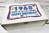 RETRO CANDY YUM ~ 1968 58th Birthday Gift Box Nostalgic Candy Mix from Childhood for 58 Year Old Man or Woman Born 1968 Jr