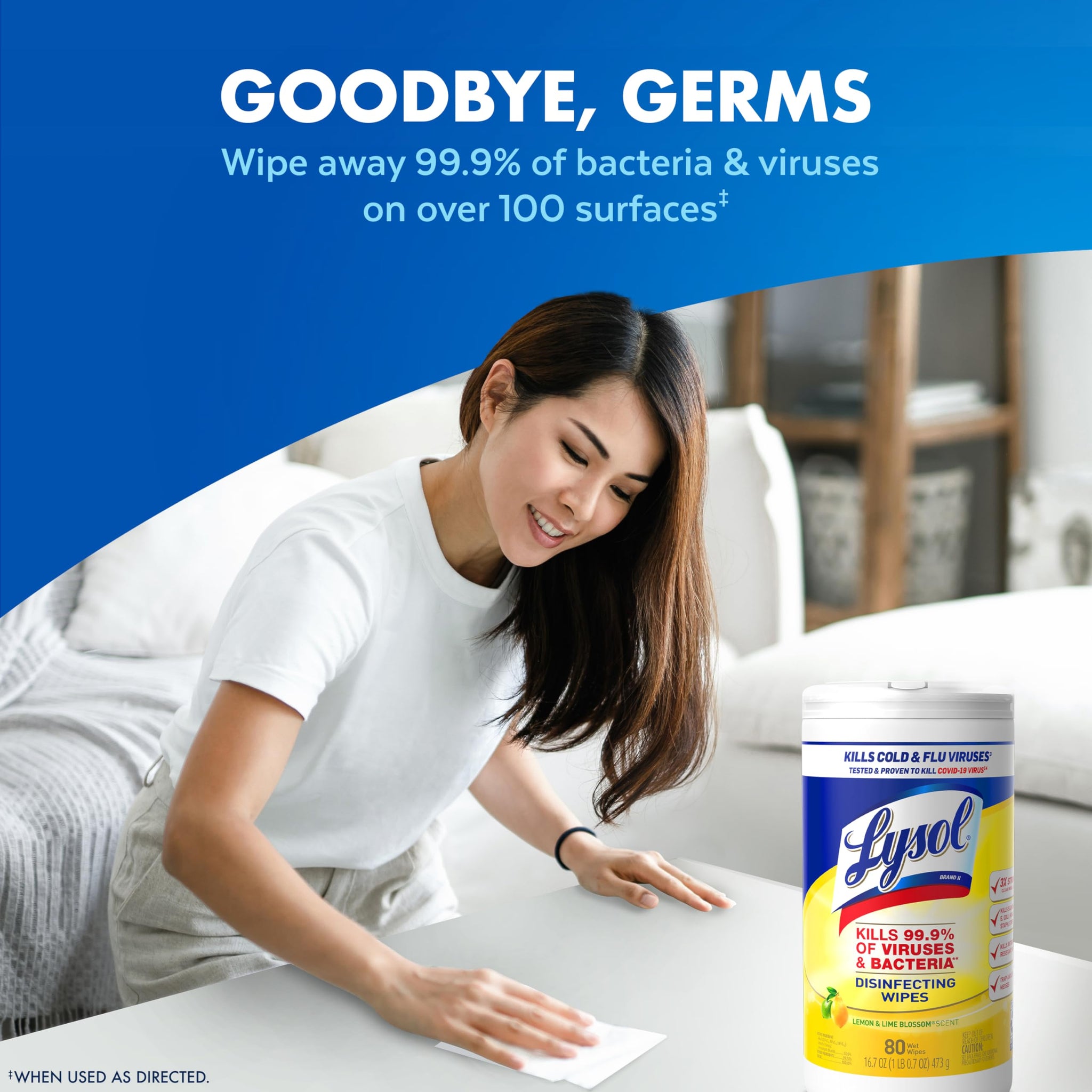 Lysol Disinfecting Wipes Bundle, Home Apartment Dorm Room Essentials and Cleaning Supplies, All Purpose Cleaner, Multi-surface Cleaning Wipes, Lemon