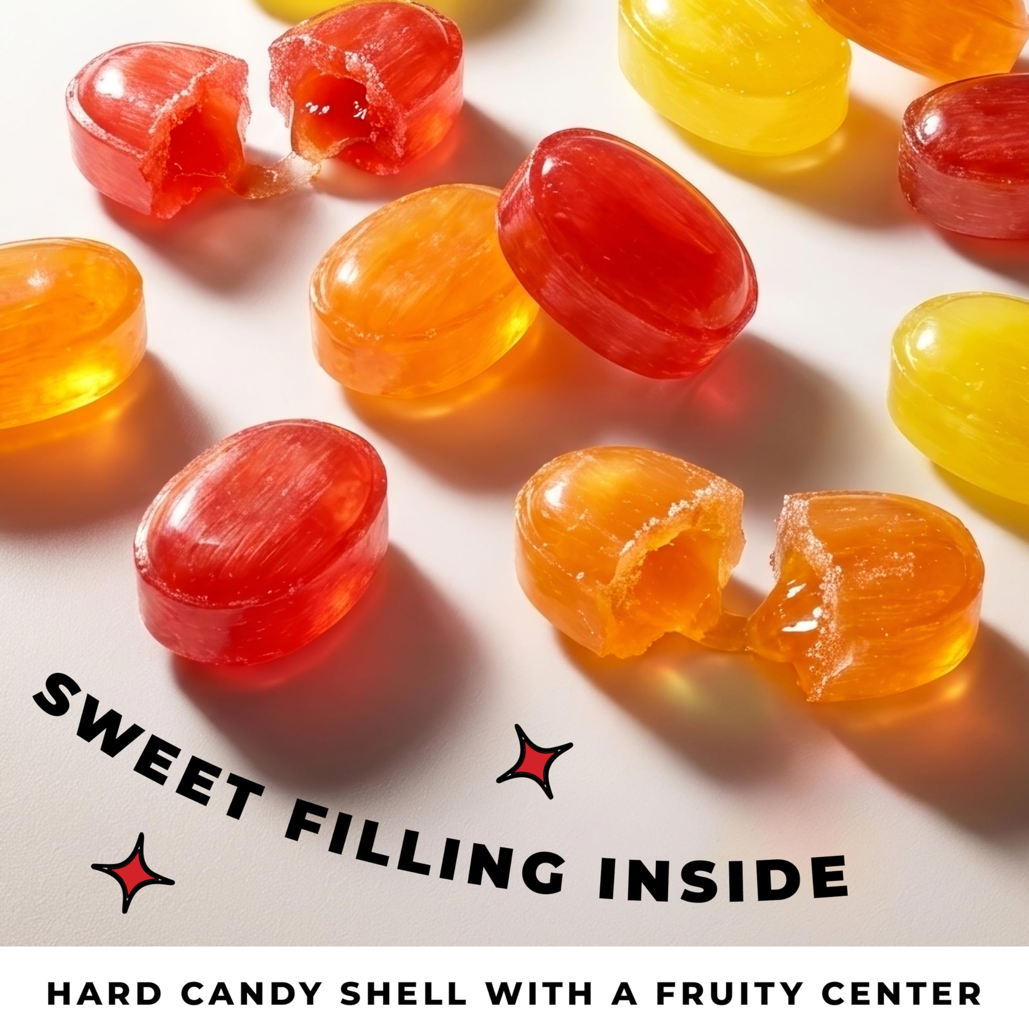 Fruit Filled Hard Candy Assorted 1lb. Bulk Bag, Individually Wrapped Candy for Candy Dishes, Office Bowls, Parties, and Everyday Treats