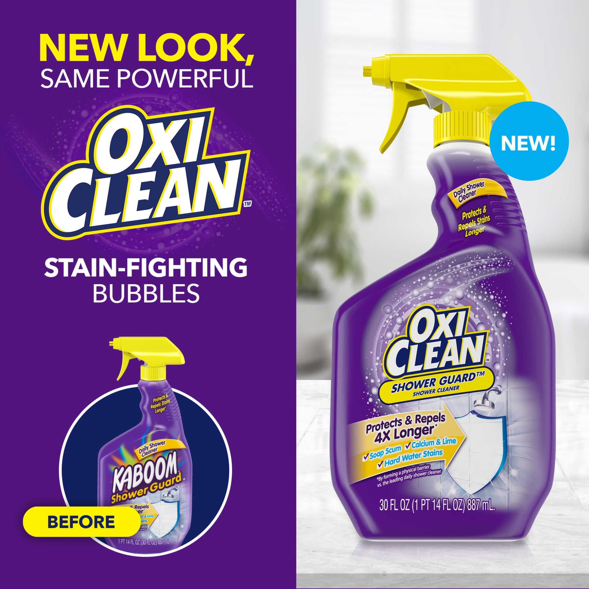 OxiClean Shower Guard Daily Shower Cleaner, 30 oz., Protects & Repels Stains