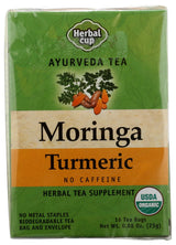 Herbal Cup Ayurveda Moringa Tea, Organic Turmeric, No Caffeine Herbal Teas (16 Count, Pack of 1)