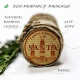Three Pagodas - Puerh Tea in Bamboo Leaf Tube (80 Cups) Ripe Pu Erh Mini Cakes (7.1 Ounce) 200g Chinese Aged Shou Pressed Fermented Black Puer Cakes
