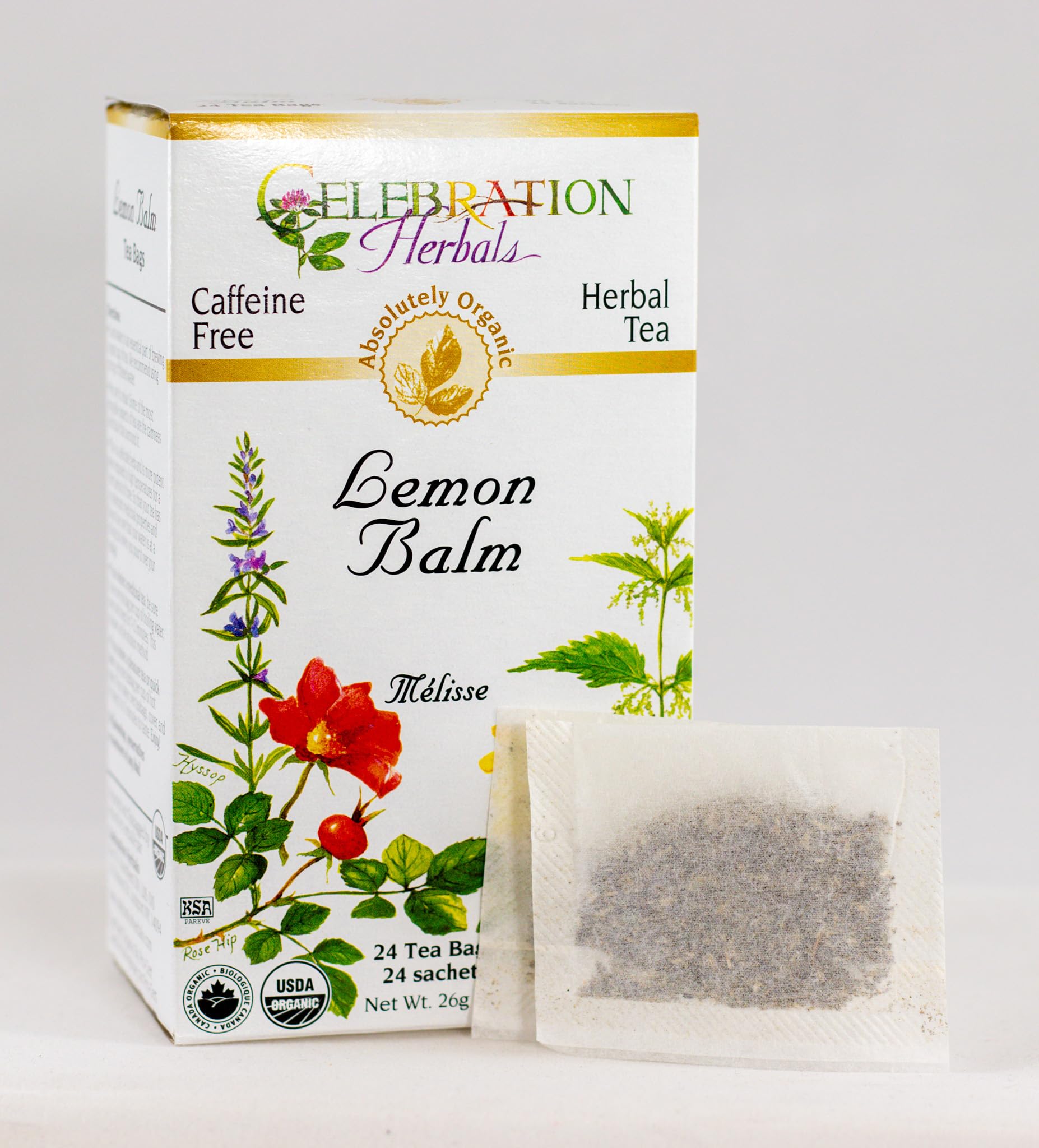 Celebration Herbals Lemon Balm Tea Bags, 24 Count