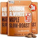 Double Neat Maple Bourbon Almonds - Healthy Fathers Day Snacks Gift - Bourbon Snacks for Men - Vegan & Gluten-Free - Slow-Roasted Candied Almonds