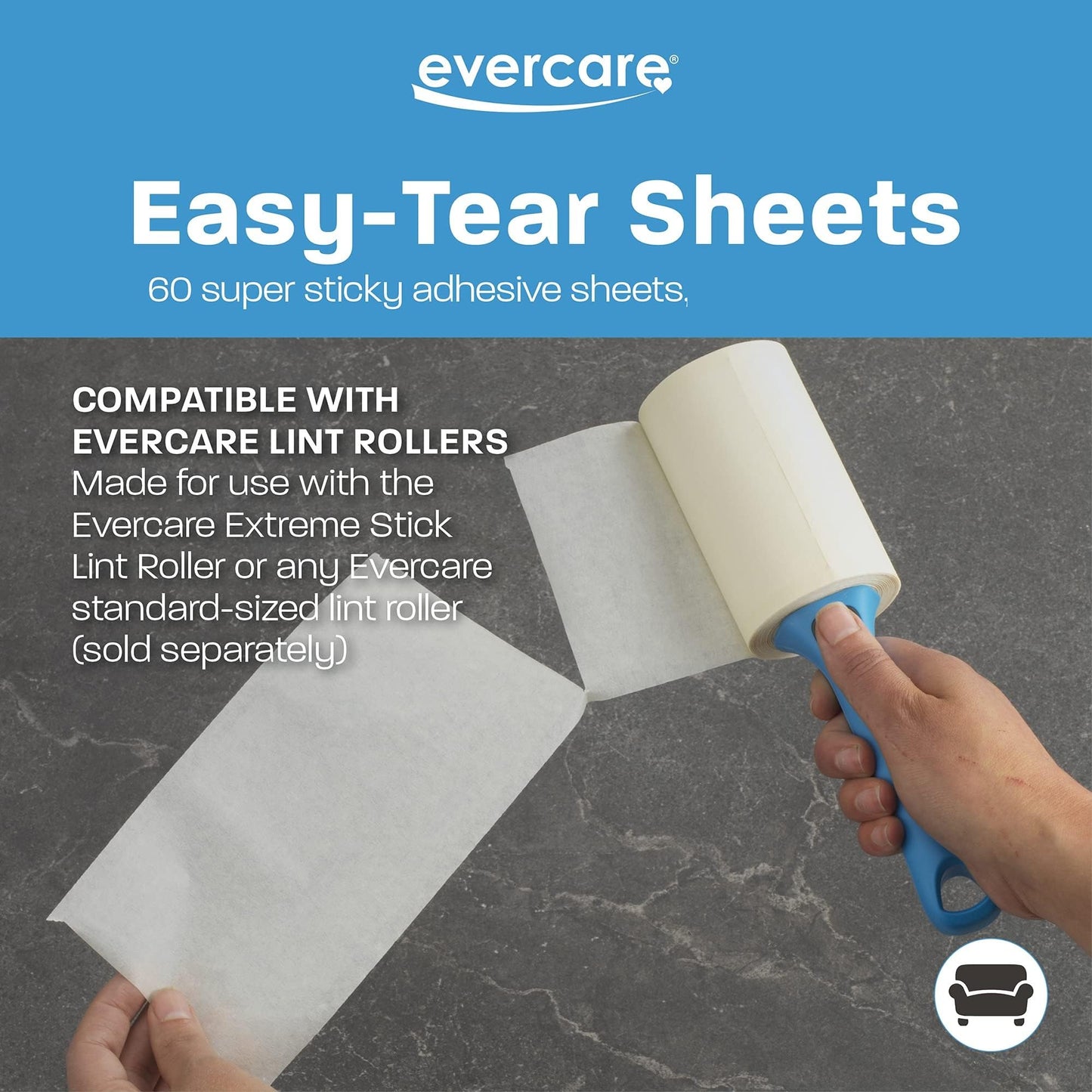Evercare Giant Lint Roller 60 Layer, 4.6 inches