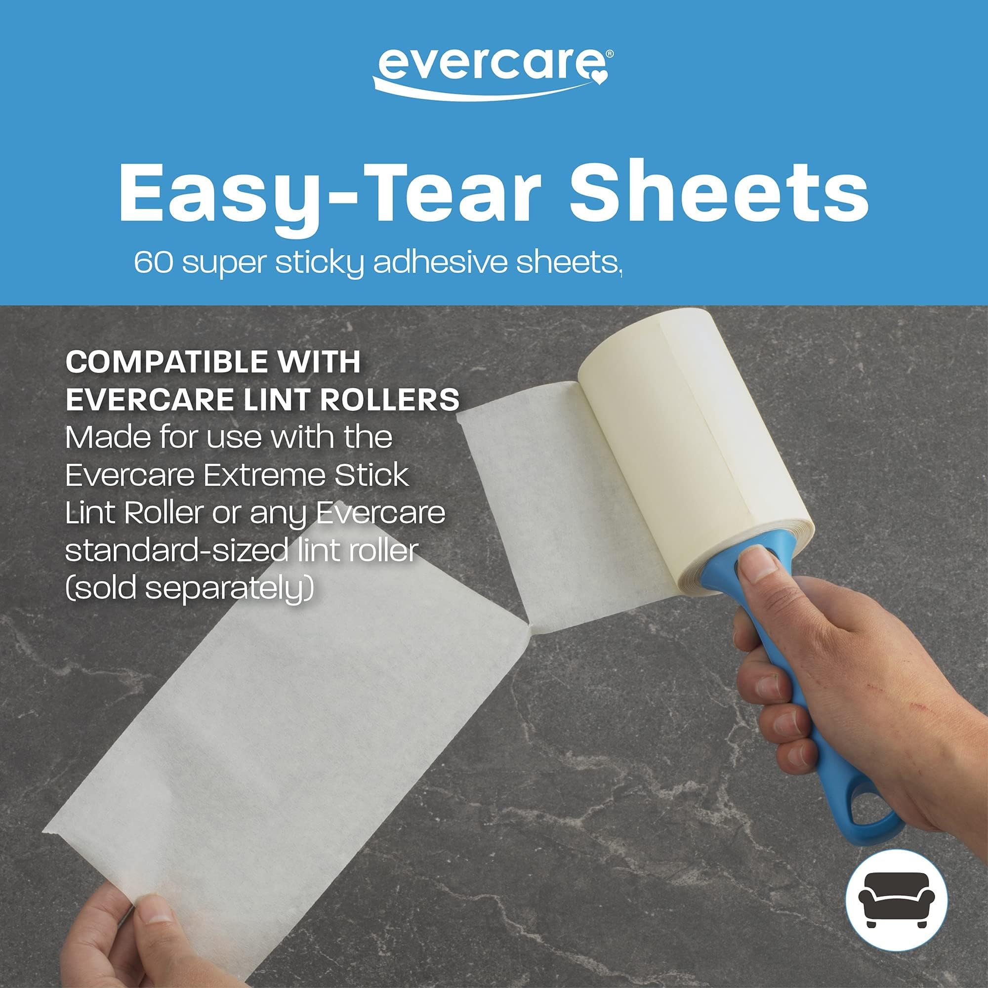 Evercare Giant Lint Roller 60 Layer, 4.6 inches