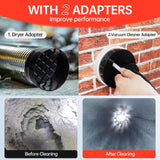 BLuesea Dryer Vent Cleaner Kit, 15-Piece Ultimate Dryer Cleaning Kit Include 30 Feet Dryer Vent Brush, Upgrade Noiseless Dryer Lint Vacuum Attachment