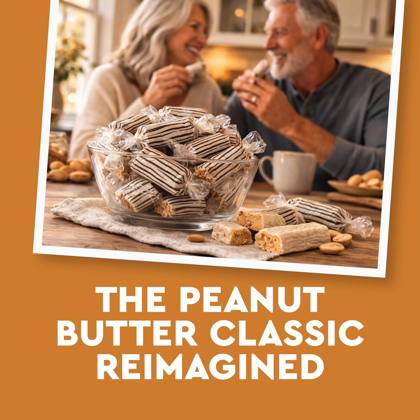 Sugar Free Peanut Butter Bars - 1 Pound Individually Wrapped - Bulk Sugar-Free Crunchy & Cripsy Peanut Butter Candy, Gluten Free, Kosher, Vegan