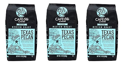 Roasting Plant Cafe Ole Texas Pecan Ground Coffee 12oz pack of 1 (12 Ounce (Pack of 3))