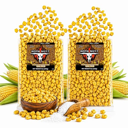 Irresistibly Crunchy Salted Corn Kernels - Deliciously Toasted & Salted Snack - Perfect for Game Day, Parties & Anytime Munching - Korn Nutz by